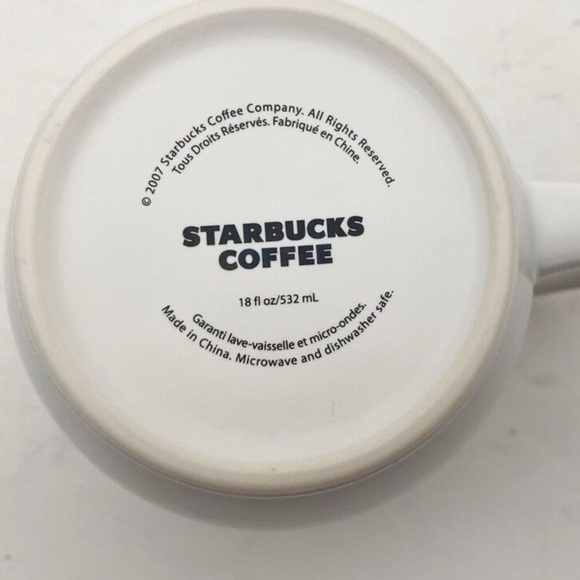 Starbucks Coffee Co Est 1971 2007 Coffee Mug 18 oz White Green Interior Large - Picture 3 of 5